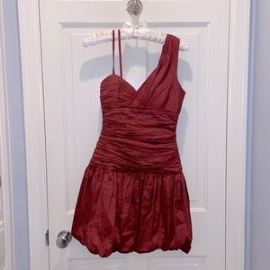 BCBGMaxAzria red one shoulder cocktail dress